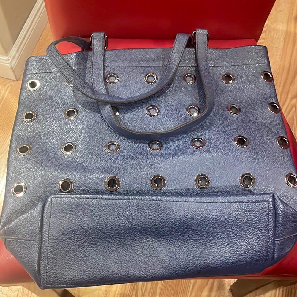 Nieman Marcus Navy Leatherl Tote